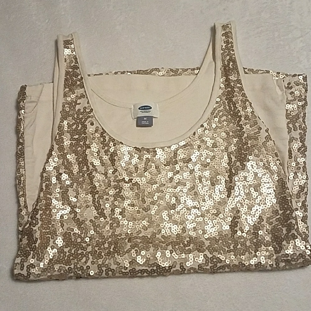 Old Navy Gold Sequin Top